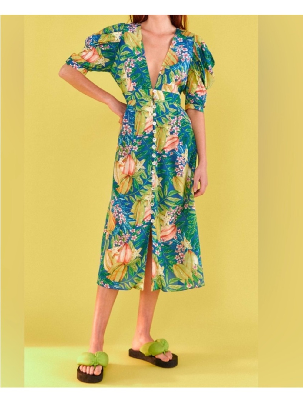 NWT Farm Rio Dresses Farm Rio Star Fruits Midi Dress size L